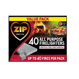 Zip Firelighters All purpose Cubes Value Pack (40)
