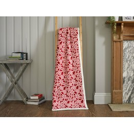 Deyongs Flakes Red 22 Sherpa Backed Throw