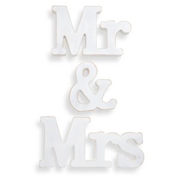 Whitewash Wooden Mr & Mrs Freestanding Letters