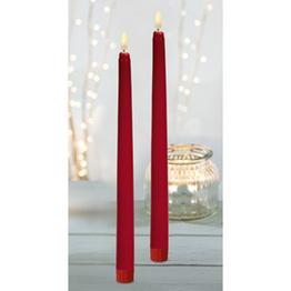Premier Battery Operated Taper Candles 2pack Red