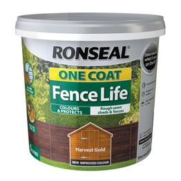 Ronseal Fence Life One Coat Paint - Harvest Gold 5Ltr